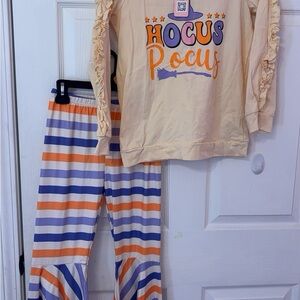 Hocus Pocus Kids Pajama Set - Beige and Blue